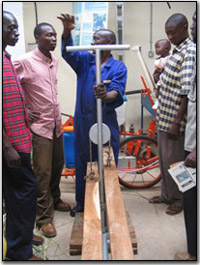 Foot Treadle water pump demonstration